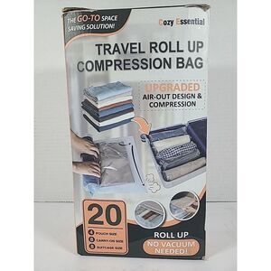 Cozy Essential Travel Roll Up Compression‎ Bag - 20 Bags, Various Sizes